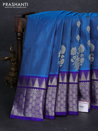 Blue & Violet Venkatagiri Silk - Zari Buttas