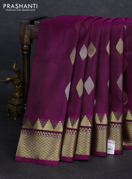 Magenta Pink Venkatagiri Silk - Jamdani Buttas
