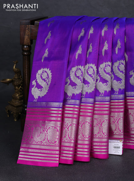 Purple & Pink Venkatagiri Silk - Zari Buttas
