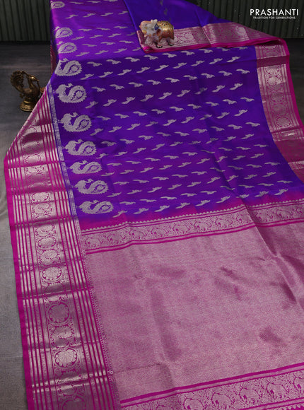 Purple & Pink Venkatagiri Silk - Zari Buttas