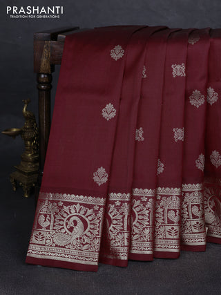 Maroon Venkatagiri Silk - Zari Buttas