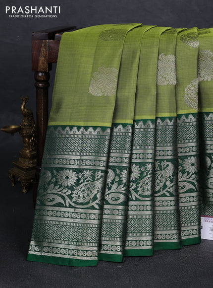 Light Green & Green Venkatagiri Silk - Zari Buttas