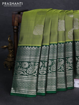 Light Green & Green Venkatagiri Silk - Zari Buttas