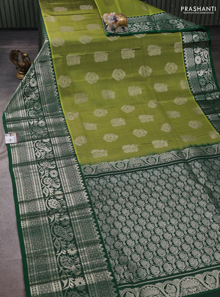 Light Green & Green Venkatagiri Silk - Zari Buttas