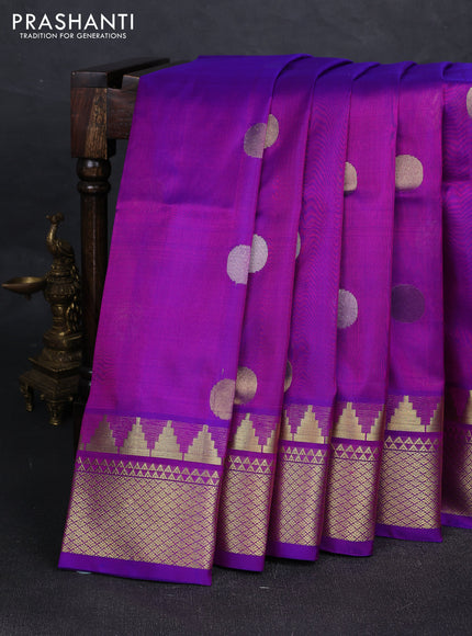 Purple Venkatagiri Silk - Zari Buttas