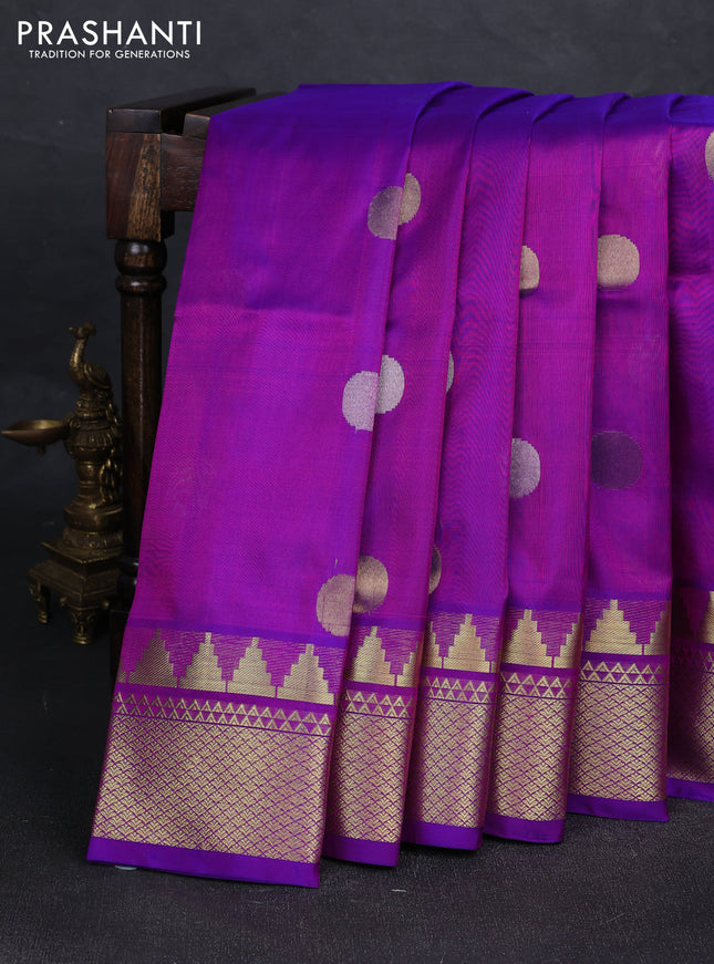 Purple Venkatagiri Silk - Zari Buttas