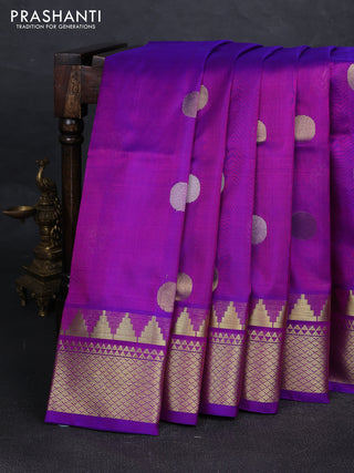 Purple Venkatagiri Silk - Zari Buttas
