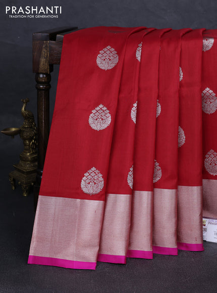 Red & Pink Venkatagiri Silk - Zari Buttas