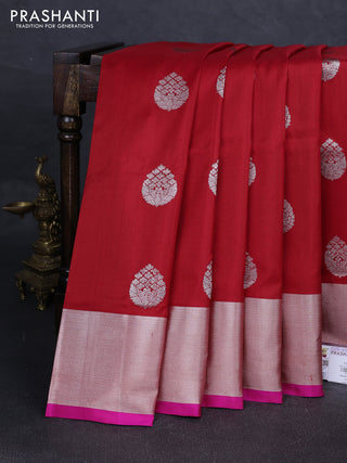 Red & Pink Venkatagiri Silk - Zari Buttas