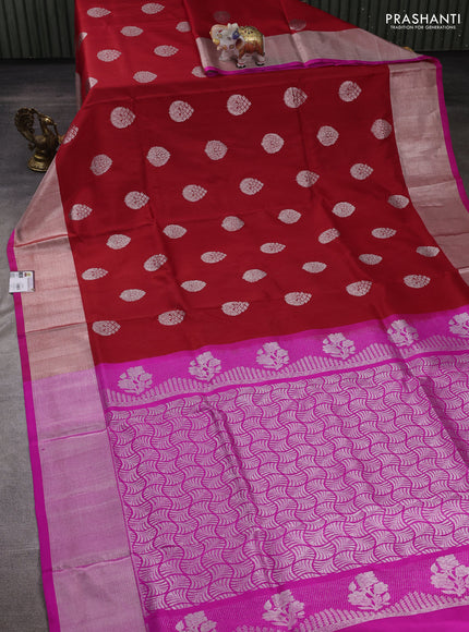Red & Pink Venkatagiri Silk - Zari Buttas