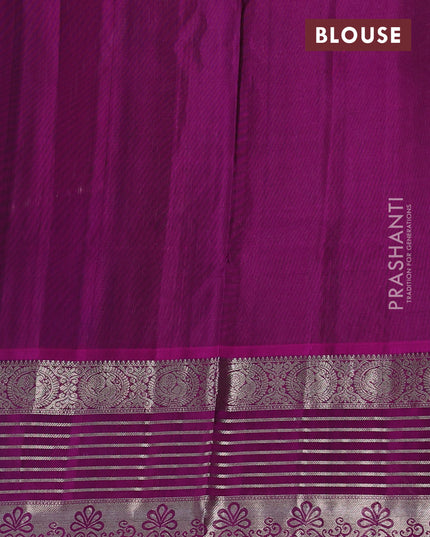 Violet & Magenta Pink Venkatagiri Silk - Zari Checks