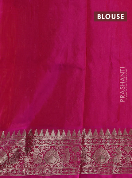 Mustard Yellow & Pink Venkatagiri Silk - Zari Buttas
