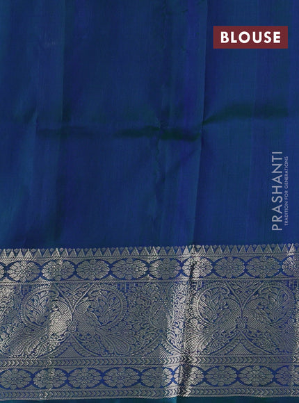 Peacock Blue Venkatagiri Silk - Zari Buttas