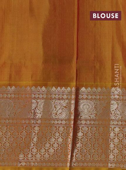 Red & Mustard Yellow Venkatagiri Silk - Zari Weaves