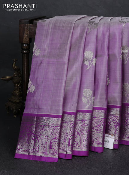 Pastel Purple & Purple Venkatagiri Silk - Zari Buttas