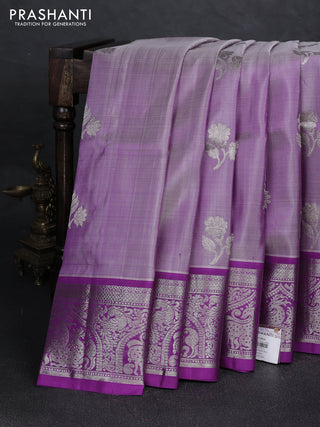 Pastel Purple & Purple Venkatagiri Silk - Zari Buttas