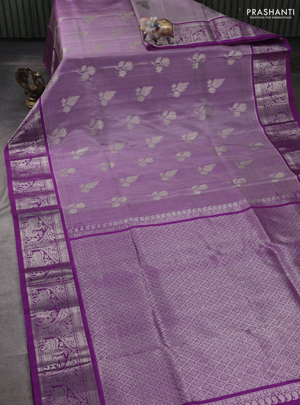 Pastel Purple & Purple Venkatagiri Silk - Zari Buttas