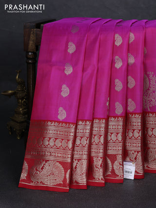 Pink & Red Venkatagiri Silk - Zari Buttas