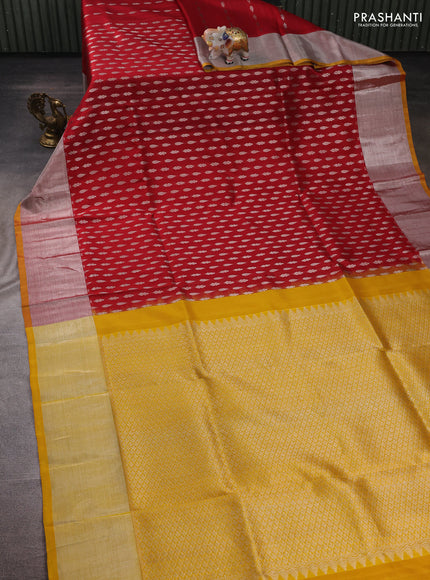 Red & Mustard Yellow Venkatagiri Silk - Zari Buttas