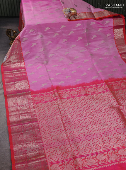 Light Pink & Pink Venkatagiri Silk - Zari Buttas