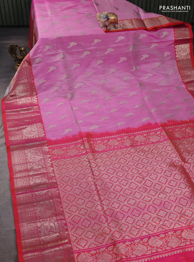 Light Pink & Pink Venkatagiri Silk - Zari Buttas