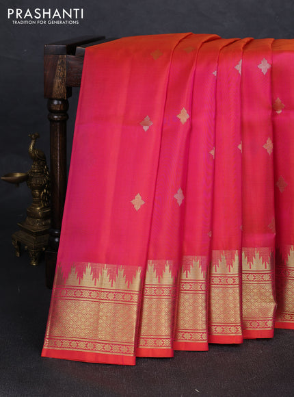 Peach Pink Venkatagiri Silk - Zari Buttas