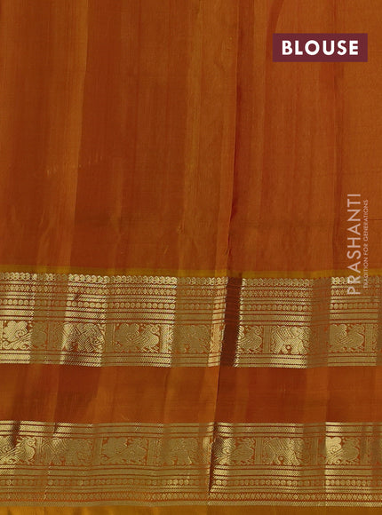 Maroon & Mustard Yellow Venkatagiri Silk - Zari Checks