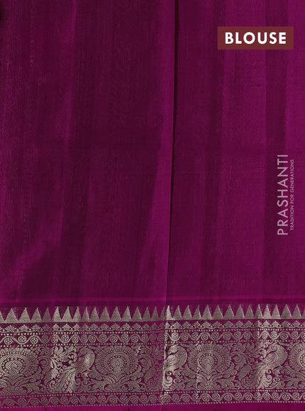 Grey & Magenta Pink Venkatagiri Silk - Zari Buttas