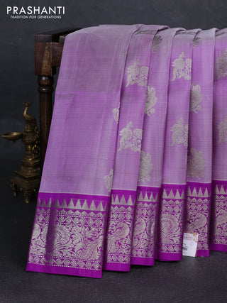Pastel Purple & Purple Venkatagiri Silk - Zari Buttas