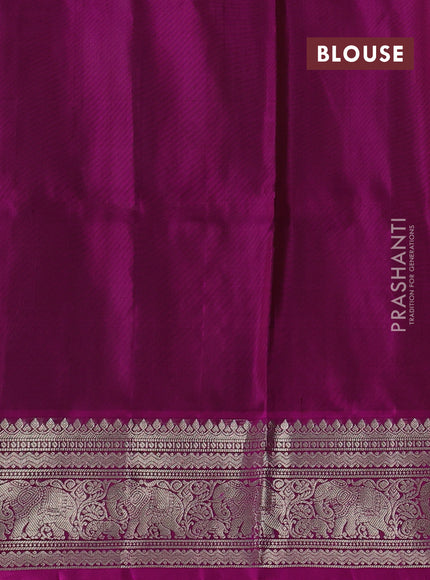 Grey & Magenta Pink Venkatagiri Silk - Zari Buttas