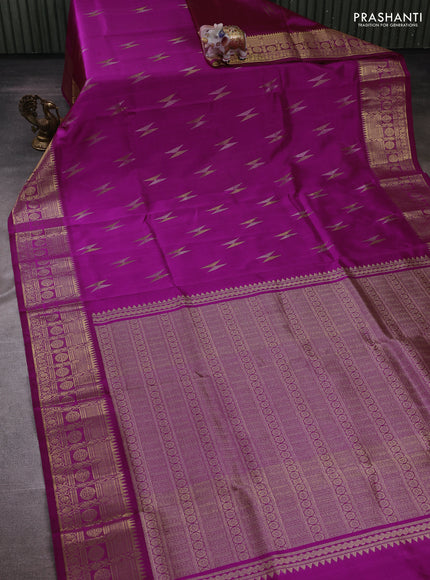 Magenta Pink Venkatagiri Silk - Zari Buttas