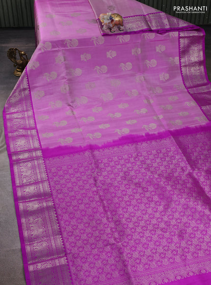Pastel Purple & Purple Venkatagiri Silk - Zari Buttas
