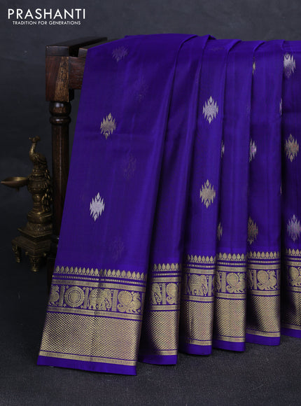 Blue Venkatagiri Silk - Zari Buttas