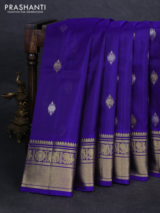 Blue Venkatagiri Silk - Zari Buttas