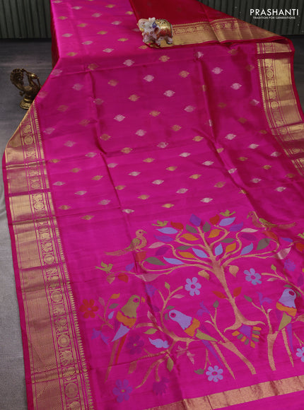 Pink Venkatagiri Silk - Zari Buttas