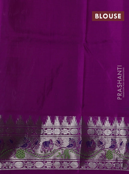 Green & Purple Venkatagiri Silk - Zari Buttas