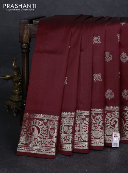 Maroon Venkatagiri Silk - Zari Buttas