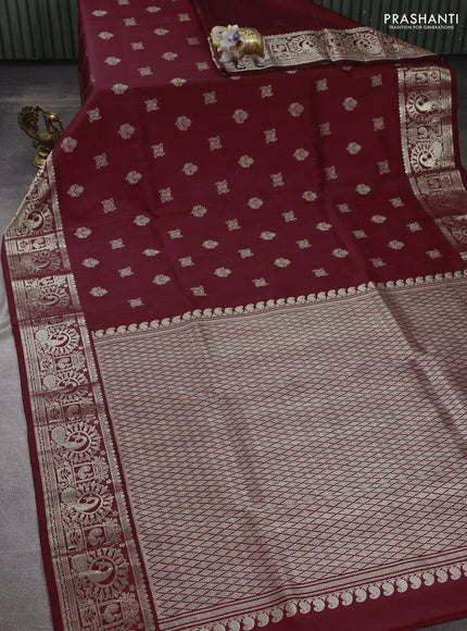 Maroon Venkatagiri Silk - Zari Buttas
