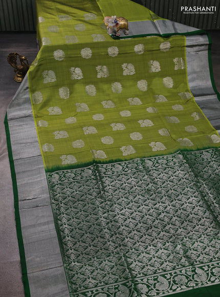 Light Green & Green Venkatagiri Silk - Zari Buttas