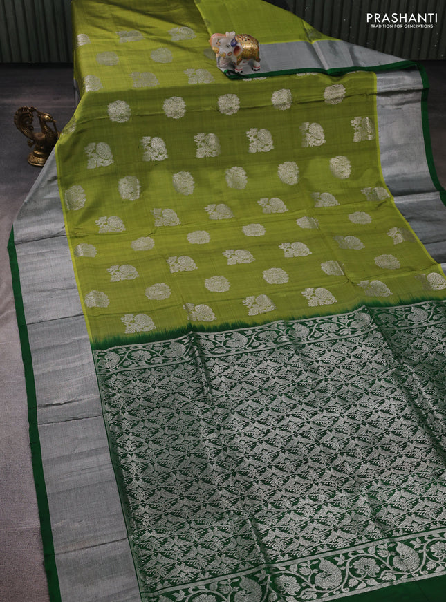 Light Green & Green Venkatagiri Silk - Zari Buttas