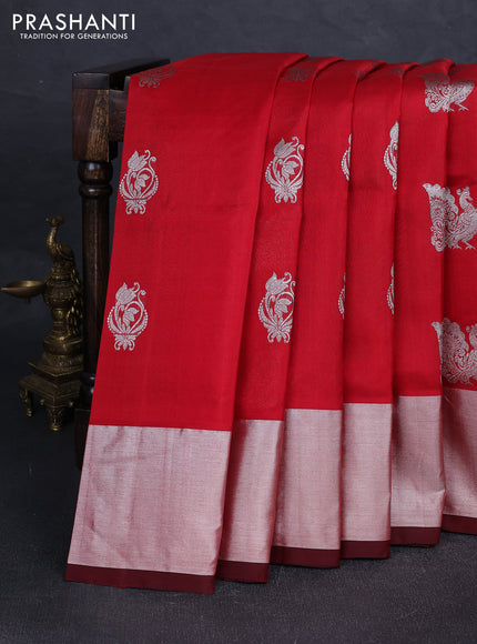 Red & Maroon Venkatagiri Silk - Zari Buttas