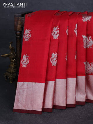 Red & Maroon Venkatagiri Silk - Zari Buttas