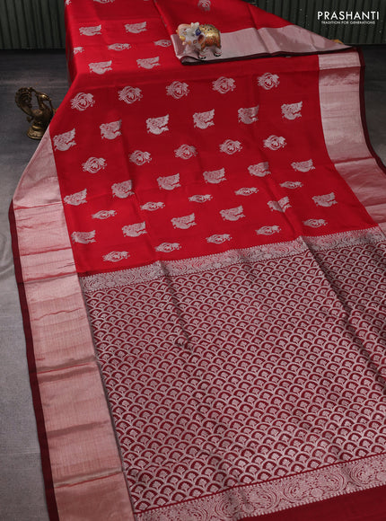 Red & Maroon Venkatagiri Silk - Zari Buttas