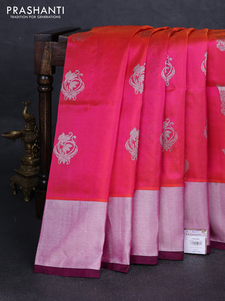 Pink & Magenta Pink Venkatagiri Silk - Zari Buttas