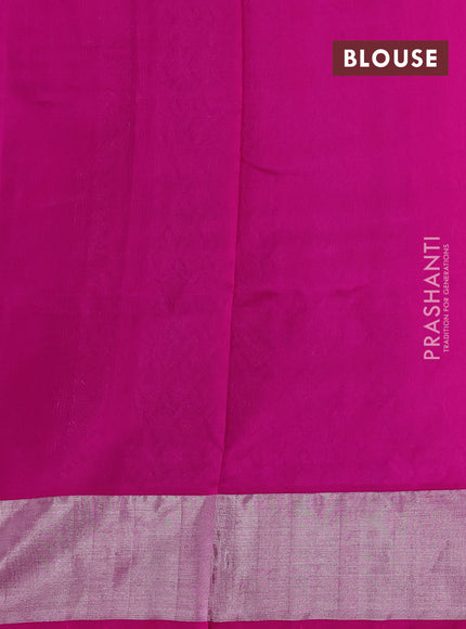 Navy Blue & Pink Venkatagiri Silk - Zari Buttas