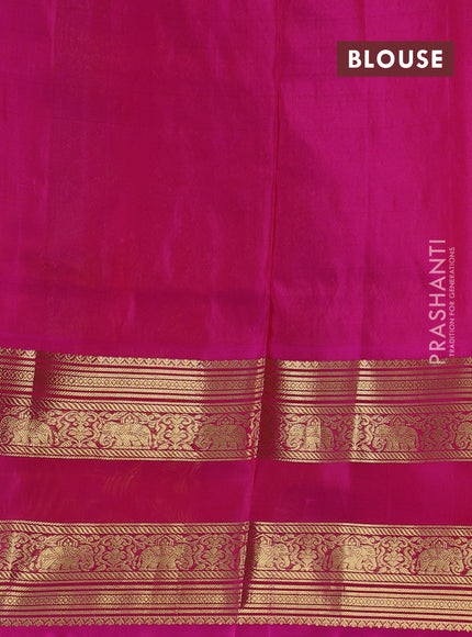 Mustard Yellow & Pink Venkatagiri Silk - Zari Checks