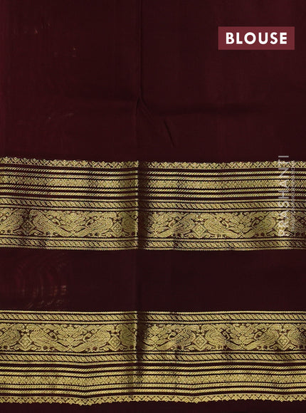 Maroon & Coffee Brown Venkatagiri Silk - Zari Checks