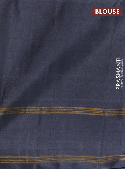 Mehendi Green & Grey Kanchipuram Soft Silk Sarees - Buttas