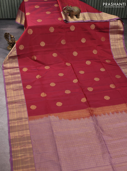 Maroon & Pastel Pink Kanchipuram Soft Silk Sarees - Buttas
