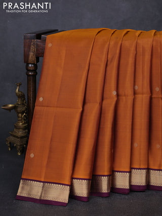 Honey Shade & Wine Shade Kanchipuram Soft Silk Sarees - Buttas